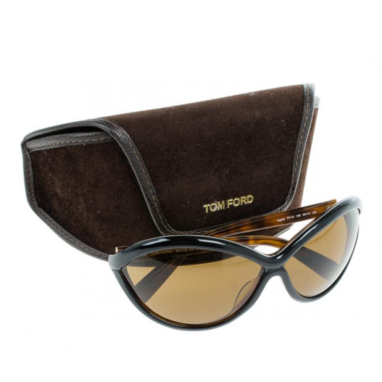 Pre Owned Tom Ford Black Sophia Oval Woman Sunglasses