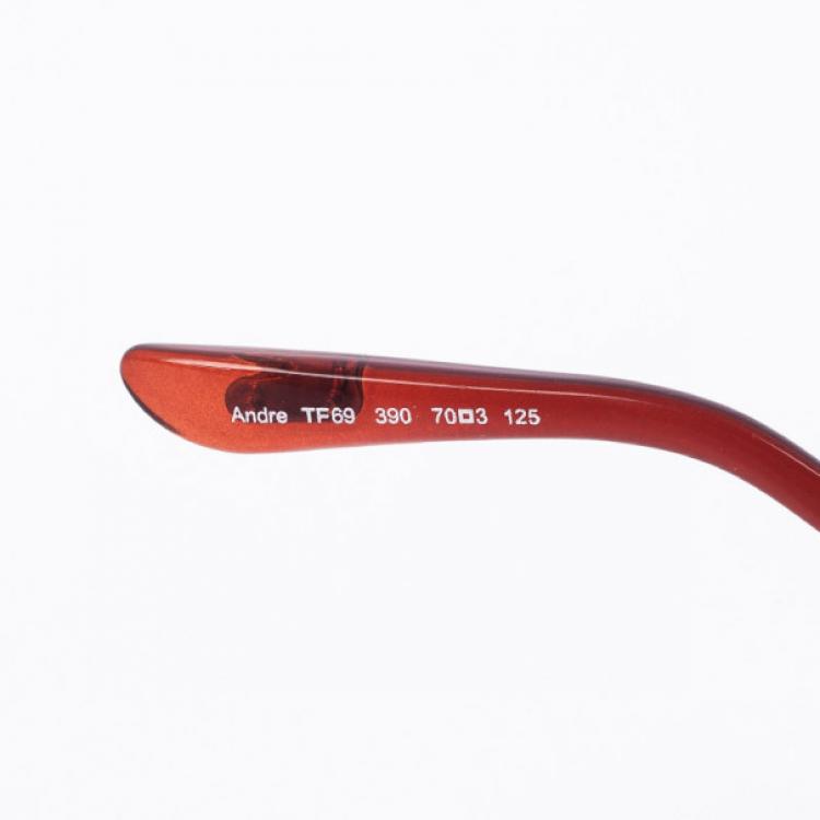 Pre Owned Tom Ford Maroon Andre Shield Women Sunglasses