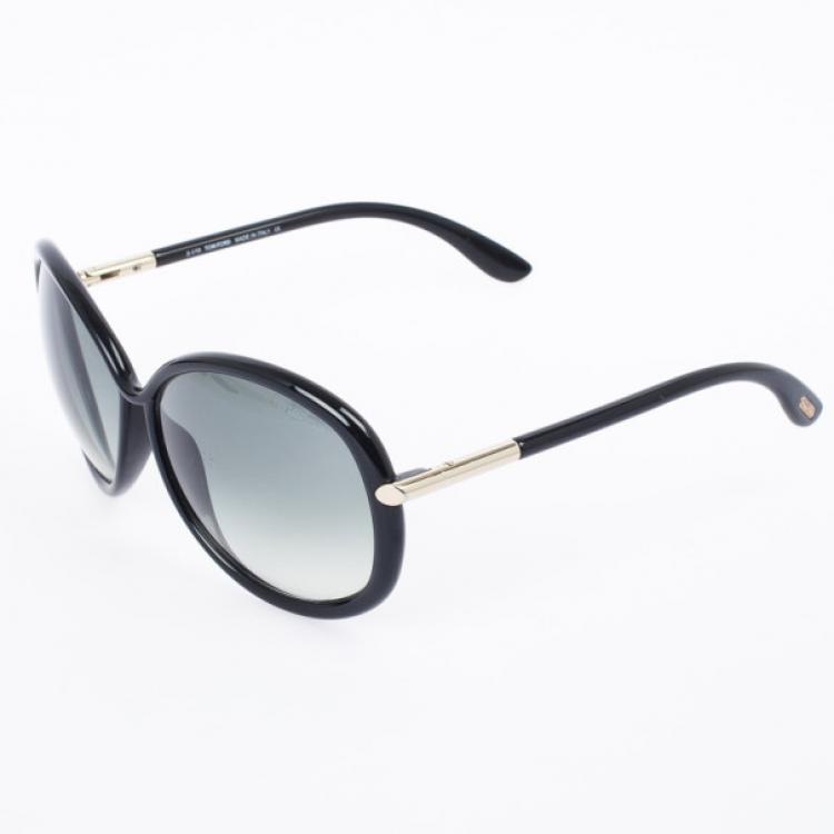 Pre Owned Tom Ford Black Clothilde Round Women Sunglasses