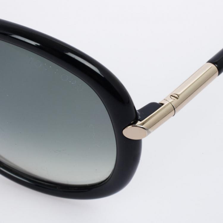 Pre Owned Tom Ford Black Clothilde Round Women Sunglasses