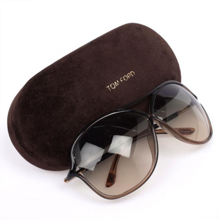 Pre Owned Tom Ford Black Vicky Crossover Women Sunglasses