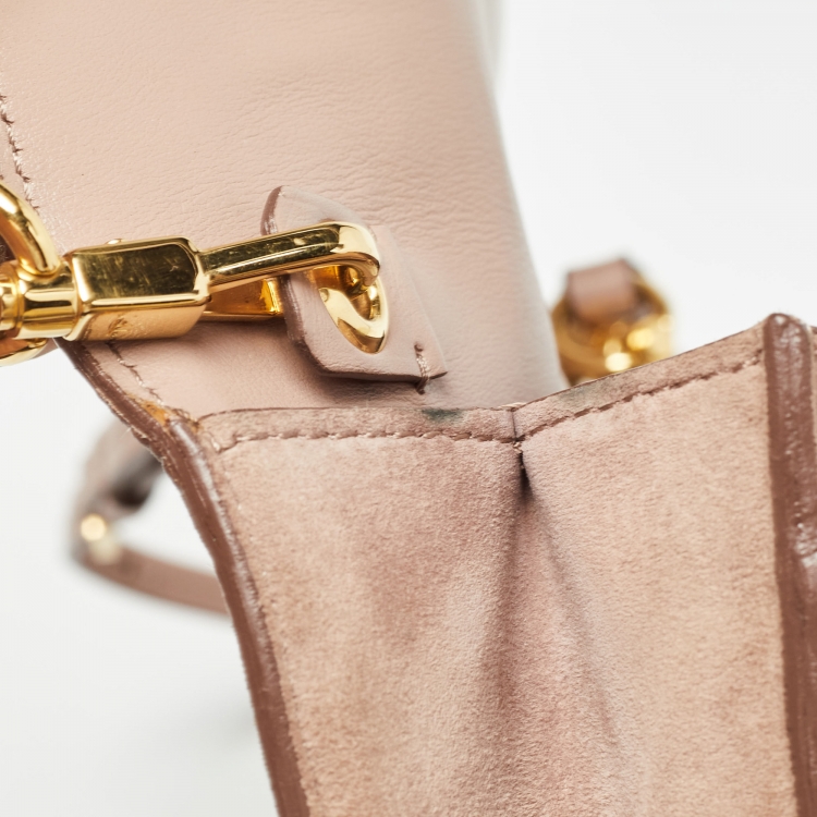 Pre Owned Tom Ford Old Rose Leather Alix Zip and Padlock Crossbody Bag