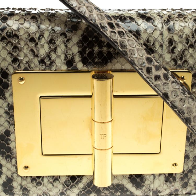 Pre Owned Tom Ford Black/Beige Python Small Natalia Shoulder Bag