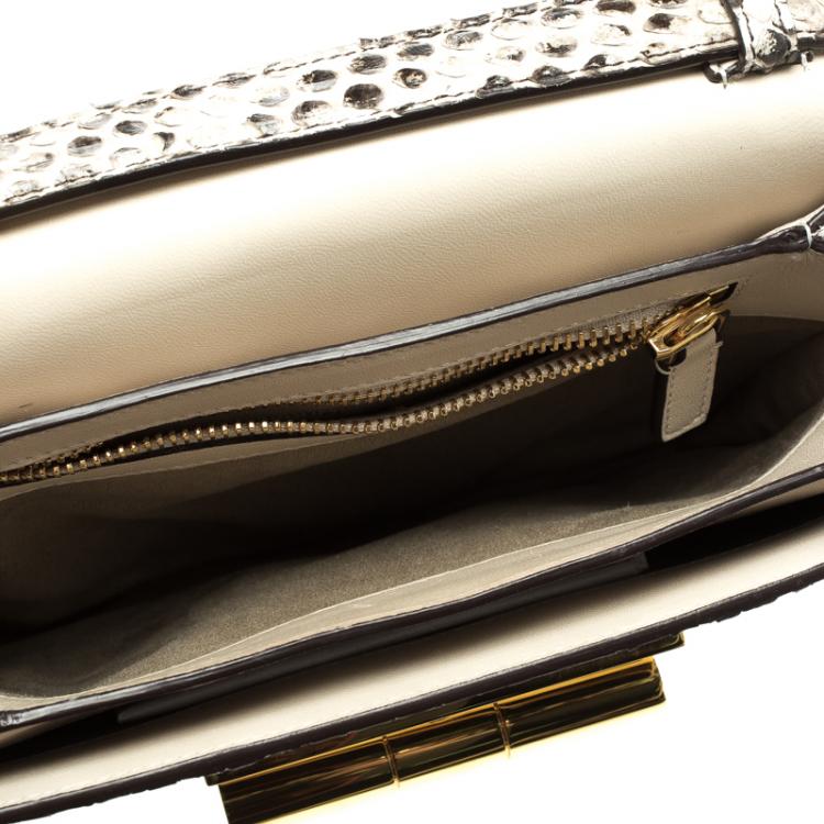 Pre Owned Tom Ford Black/Beige Python Small Natalia Shoulder Bag