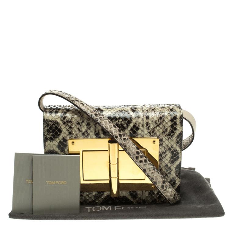 Pre Owned Tom Ford Black/Beige Python Small Natalia Shoulder Bag