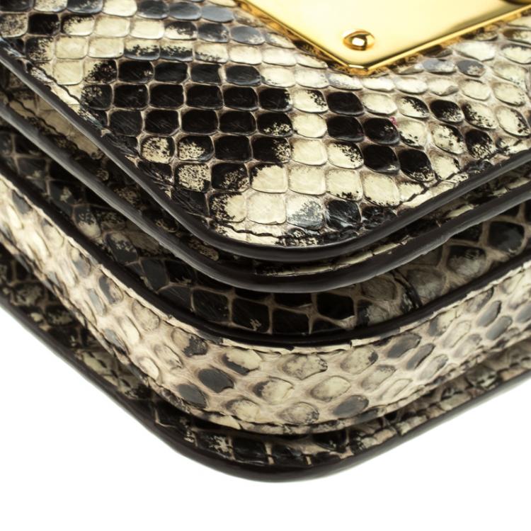 Pre Owned Tom Ford Black/Beige Python Small Natalia Shoulder Bag
