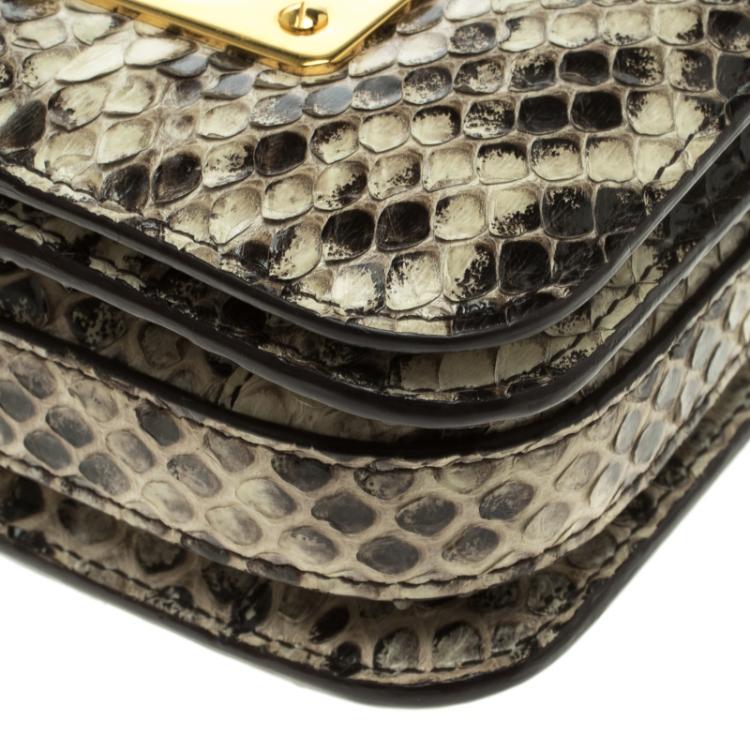 Pre Owned Tom Ford Black/Beige Python Small Natalia Shoulder Bag
