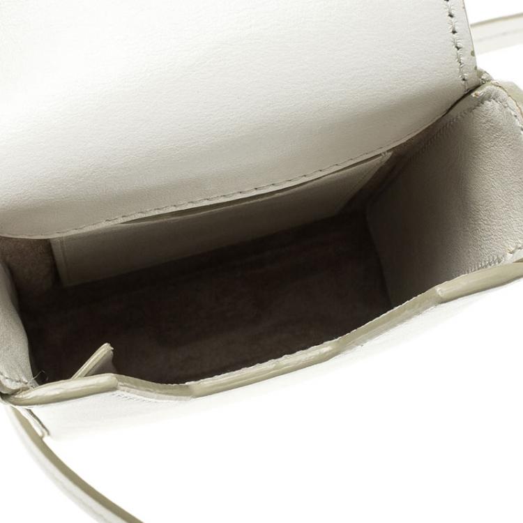 Pre Owned Tom Ford White Leather Mini Camera Crossbody Bag