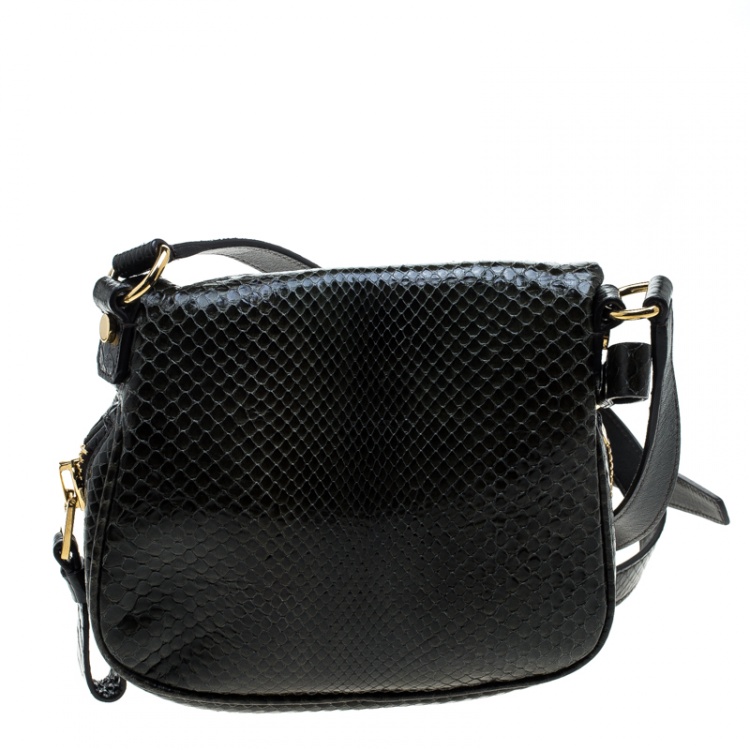 Pre Owned Tom Ford Green Python Mini Jennifer Crossbody Bag