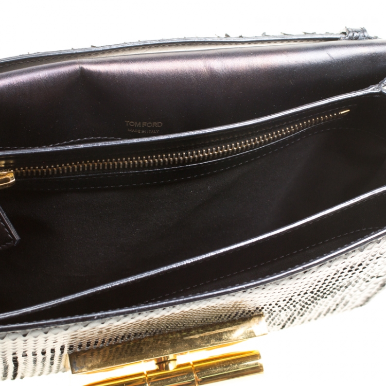 Pre Owned Tom Ford Black Snakeskin Medium Natalia Shoulder Bag