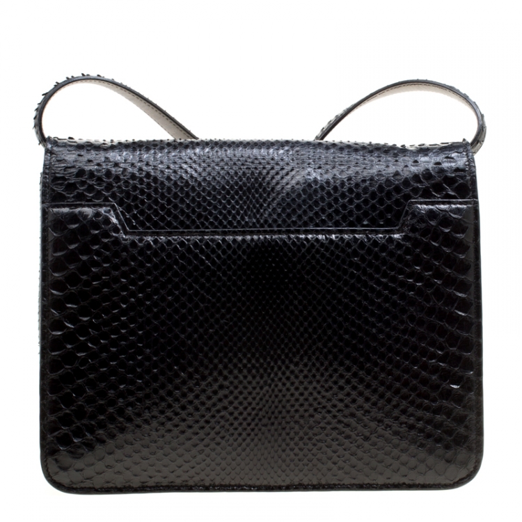 Pre Owned Tom Ford Black Snakeskin Medium Natalia Shoulder Bag