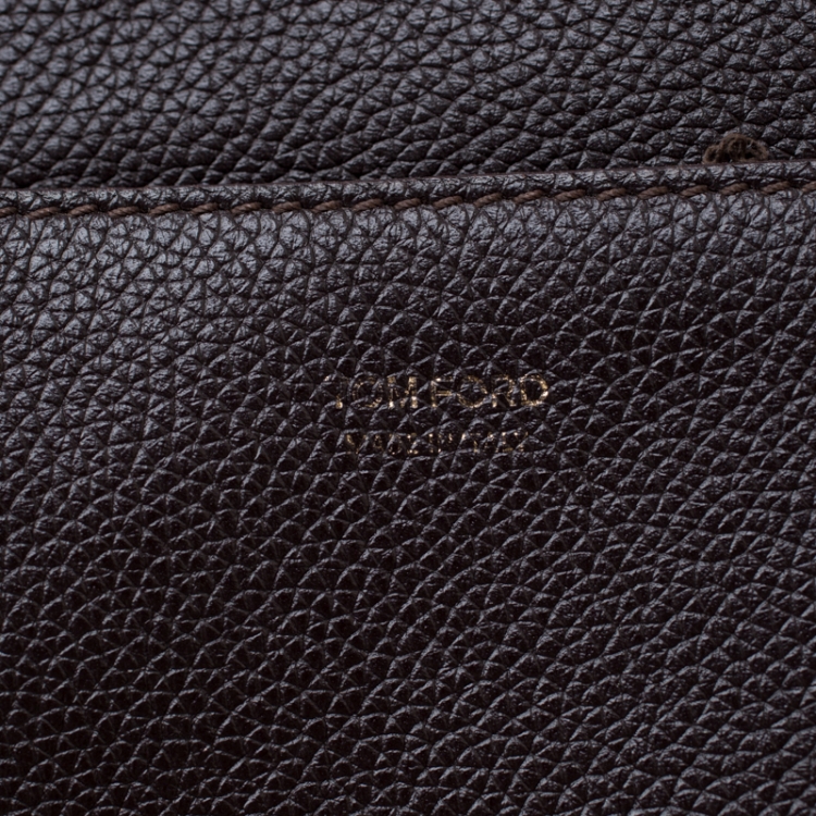 Pre Owned Tom Ford Dark Brown Leather Jennifer Shoulder Bag