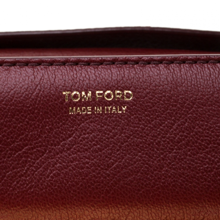 Pre Owned Tom Ford Red Leather Small Natalia Crossbody Bag