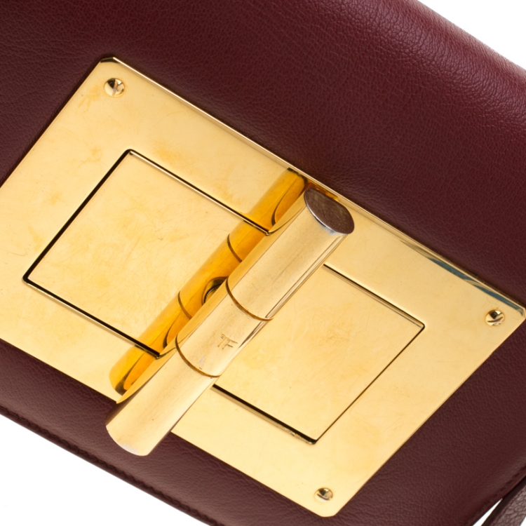 Pre Owned Tom Ford Red Leather Small Natalia Crossbody Bag