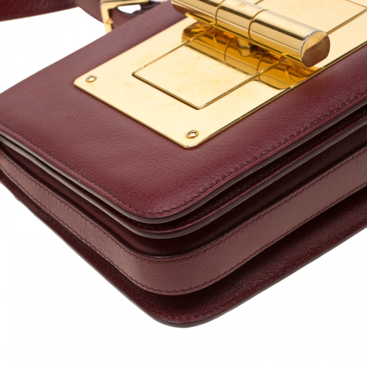 Pre Owned Tom Ford Red Leather Small Natalia Crossbody Bag