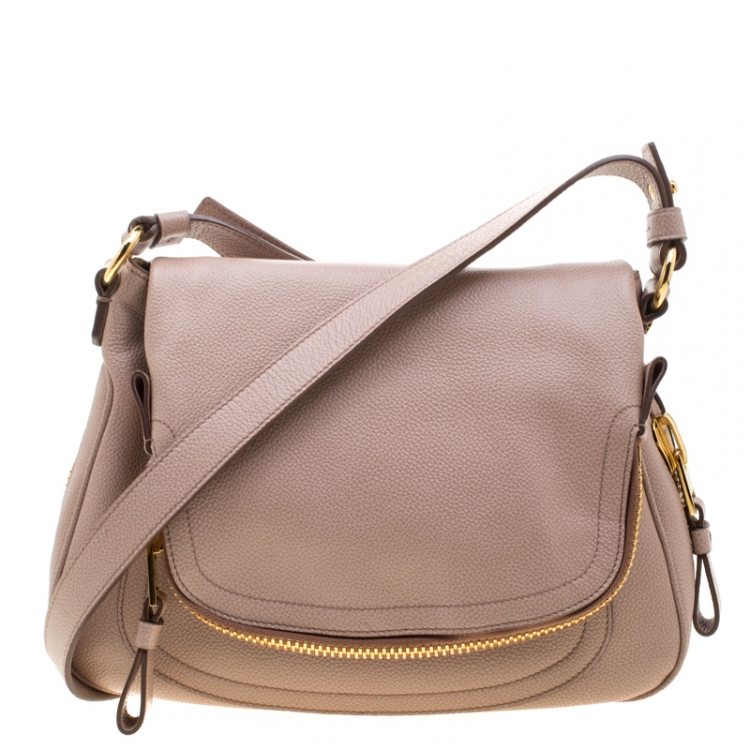 Jennifer Leather Shoulder Bag in Brown - Tom Ford