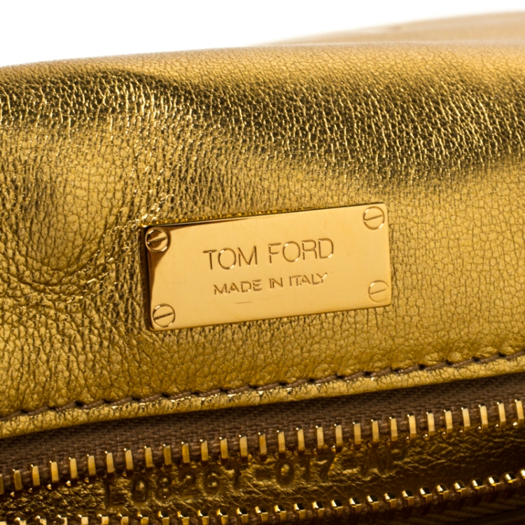 Pre Owned Tom Ford Gold Python Natalia Shoulder Bag