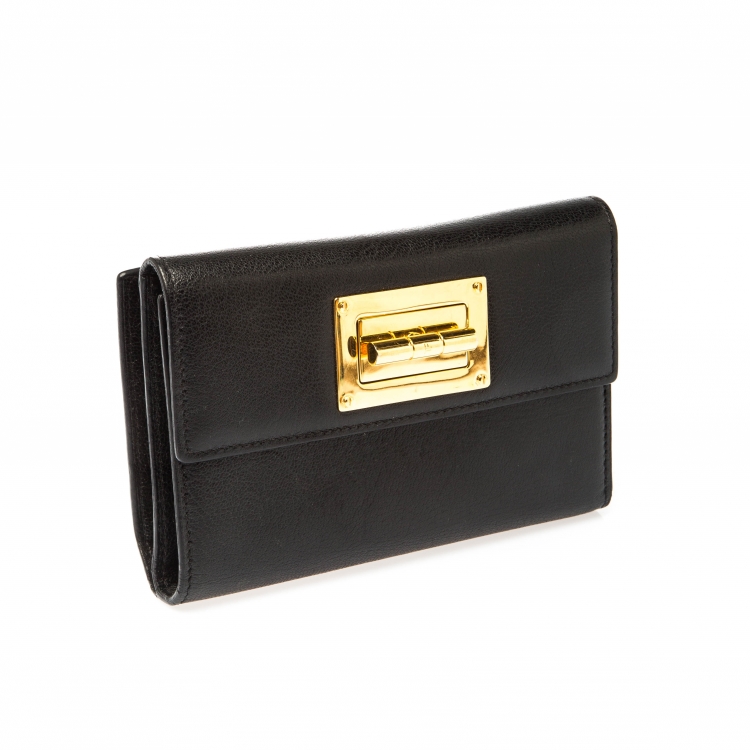Pre Owned Tom Ford Black Leather Bifold Wallet
