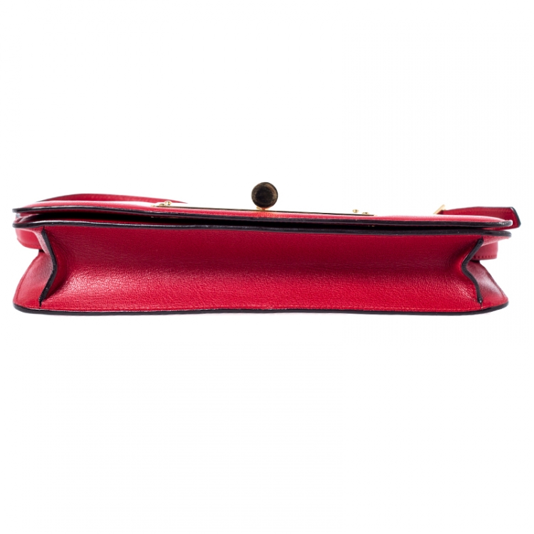 Pre Owned Tom Ford Red Leather Natalia Convertible Clutch