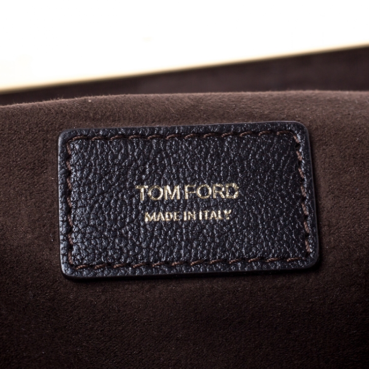 مملوكة مسبقًا Tom Ford Dark Brown Nubuck Leather Natalia Convertible Clutch