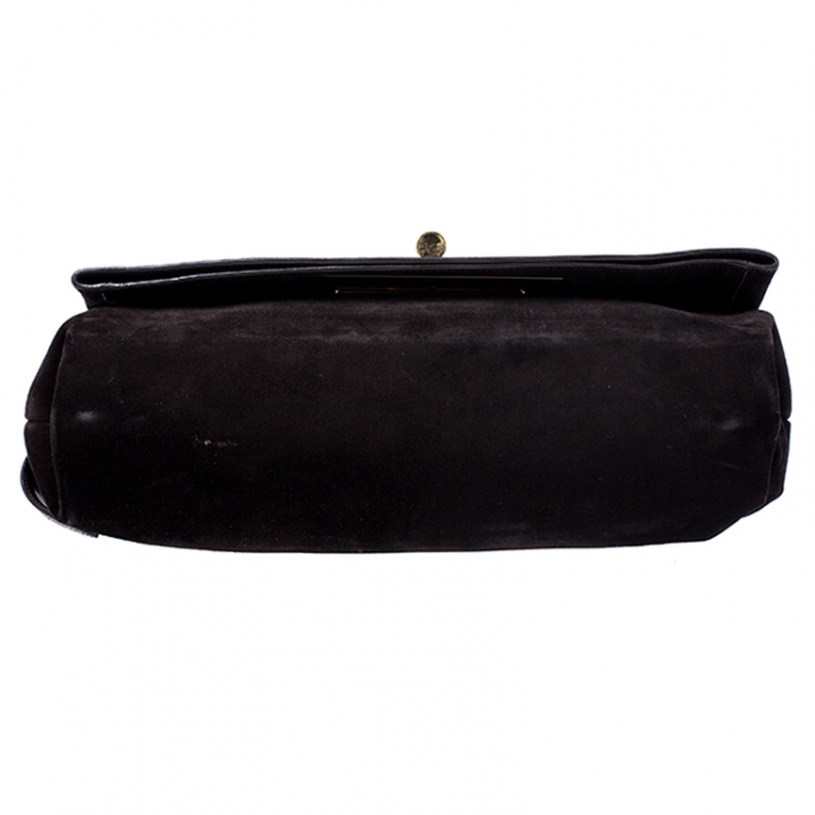 مملوكة مسبقًا Tom Ford Dark Brown Nubuck Leather Natalia Convertible Clutch