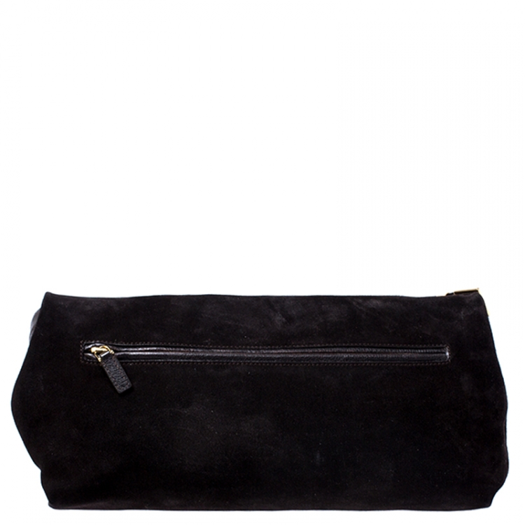 مملوكة مسبقًا Tom Ford Dark Brown Nubuck Leather Natalia Convertible Clutch