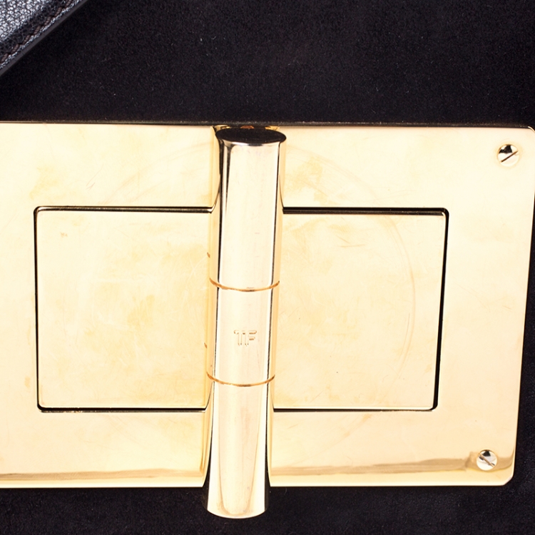 مملوكة مسبقًا Tom Ford Dark Brown Nubuck Leather Natalia Convertible Clutch