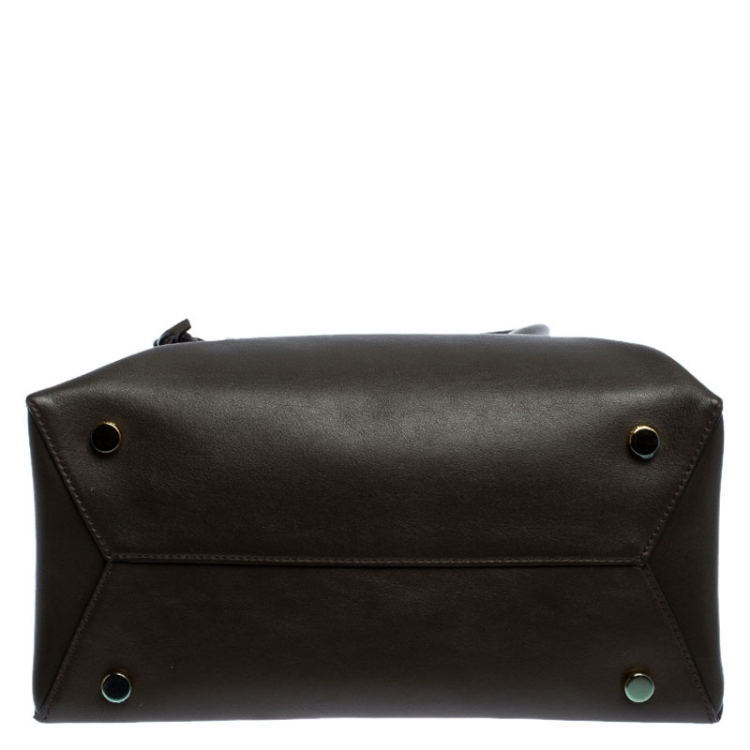 Pre Owned Tom Ford Dark Olive Green Leather TF Icon Satchel 