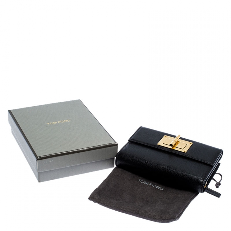 مملوكة مسبقًا Tom Ford Black Leather Natalia French Wallet