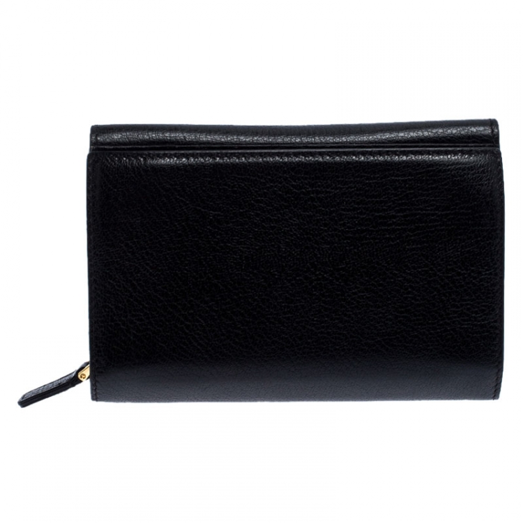 مملوكة مسبقًا Tom Ford Black Leather Natalia French Wallet