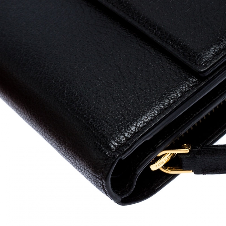 مملوكة مسبقًا Tom Ford Black Leather Natalia French Wallet