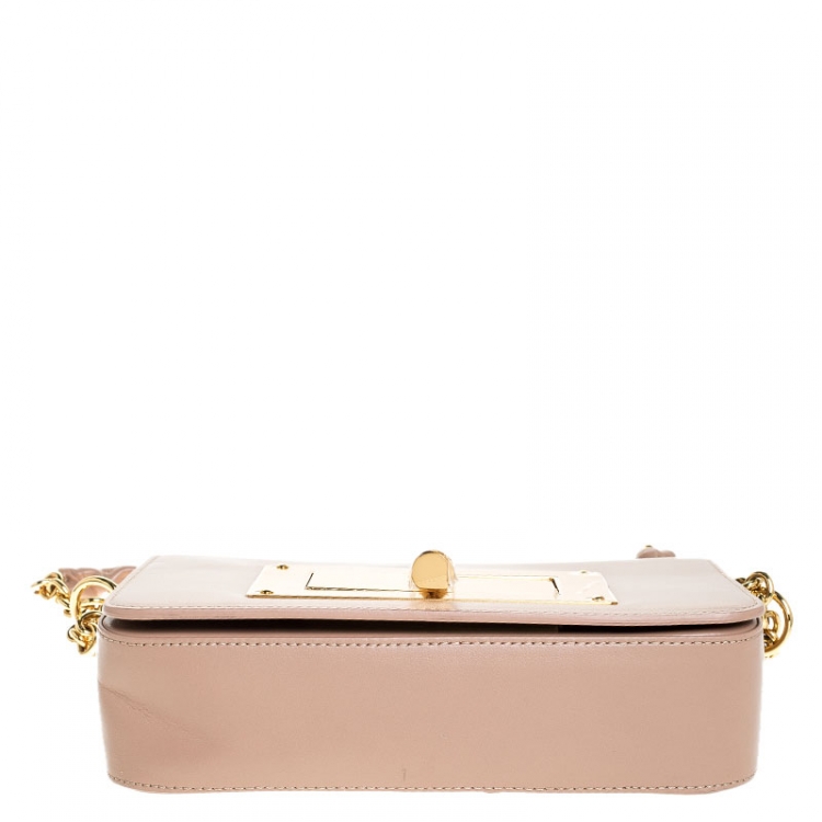 Pre Owned Tom Ford Nude Beige Leather Small Chain Natalia Shoulder Bag