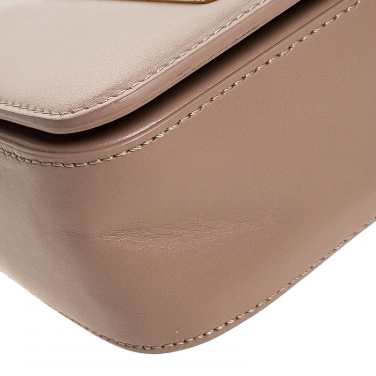 Pre Owned Tom Ford Nude Beige Leather Small Chain Natalia Shoulder Bag