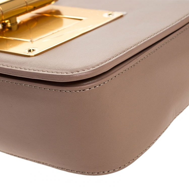 Pre Owned Tom Ford Nude Beige Leather Small Chain Natalia Shoulder Bag