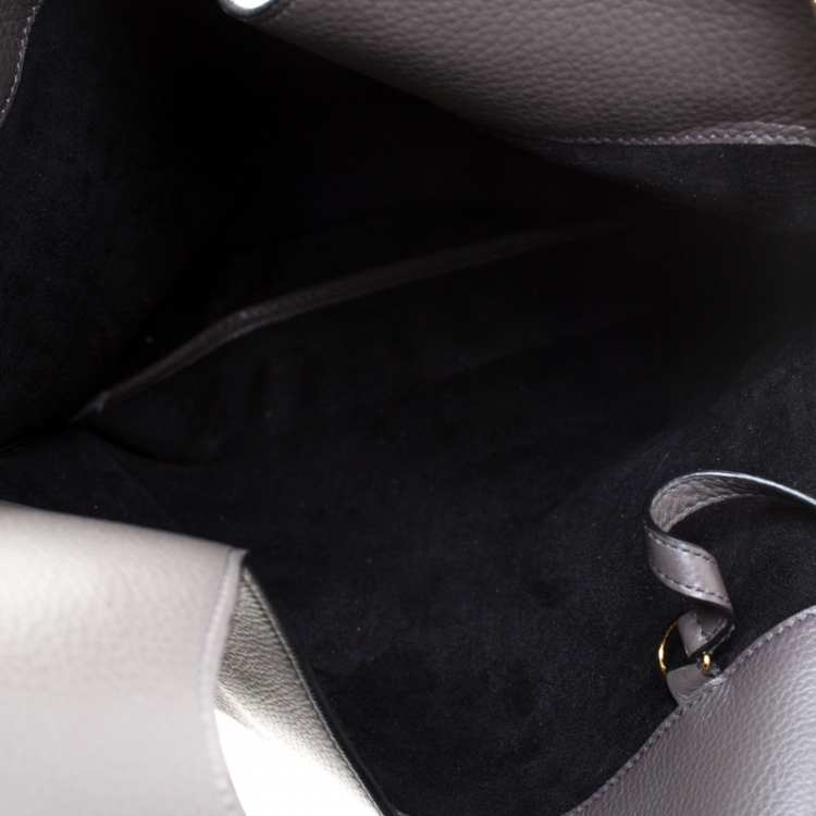 Pre Owned Tom Ford Grey Leather Large Fold Over Alix Bag