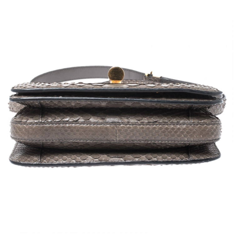 Pre Owned Tom Ford Khaki Python Small Natalia Crossbody Bag