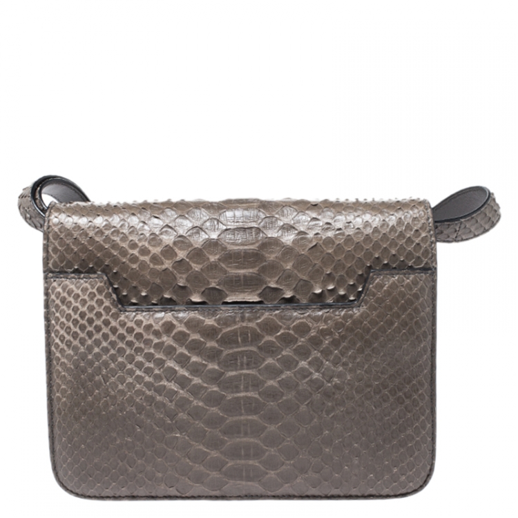 Pre Owned Tom Ford Khaki Python Small Natalia Crossbody Bag