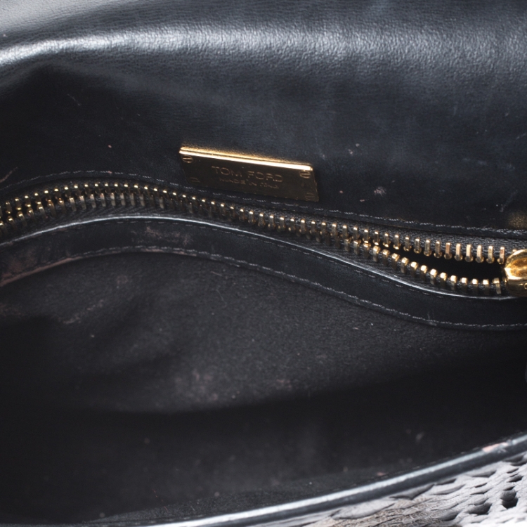 Pre Owned Tom Ford Black Python Small Natalia Crossbody Bag