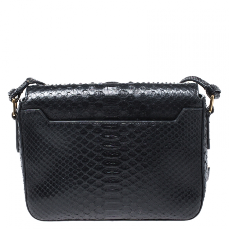 Pre Owned Tom Ford Black Python Small Natalia Crossbody Bag