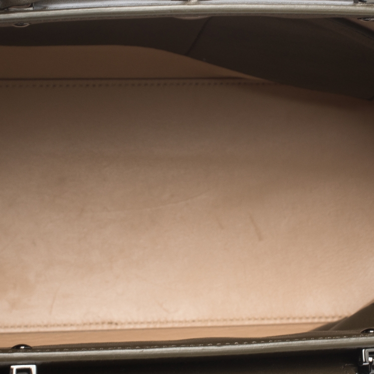 Pre Owned Tom Ford Olive Green Leather Medium India Bag