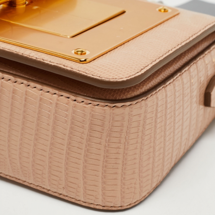 Pre Owned Tom Ford Beige Lizard Small Natalia Shoulder Bag
