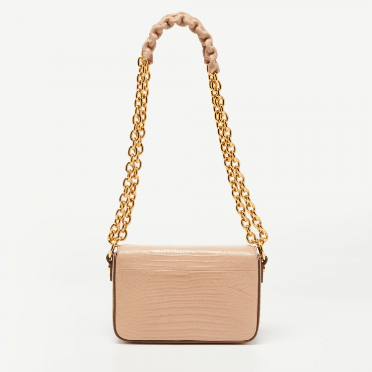 Pre Owned Tom Ford Beige Lizard Small Natalia Shoulder Bag