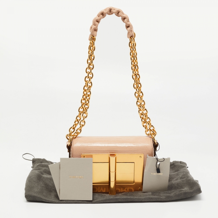 Pre Owned Tom Ford Beige Lizard Small Natalia Shoulder Bag