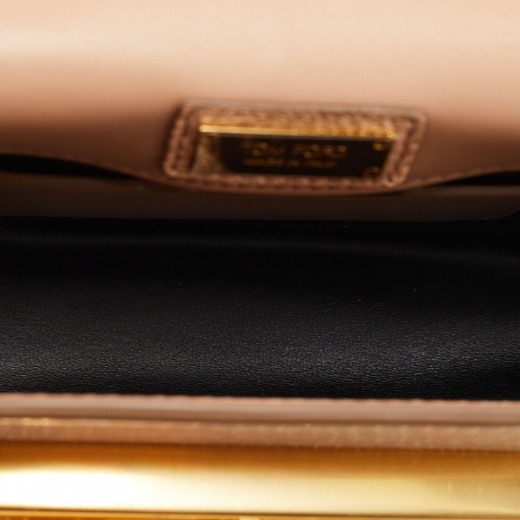 Pre Owned Tom Ford Beige Lizard Small Natalia Shoulder Bag