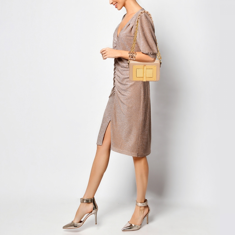 Pre Owned Tom Ford Beige Lizard Small Natalia Shoulder Bag