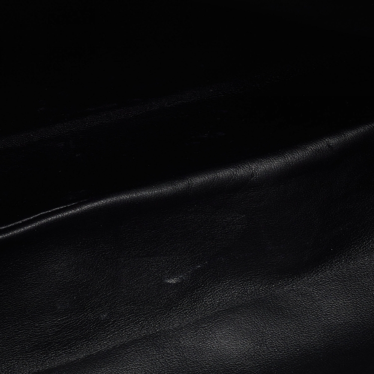 Pre Owned Tom Ford Dark Grey Leather Zip Detail Clutch