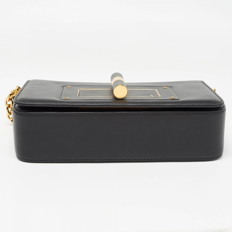 Pre Owned Tom Ford Black Leather Small Natalia Shoulder Bag