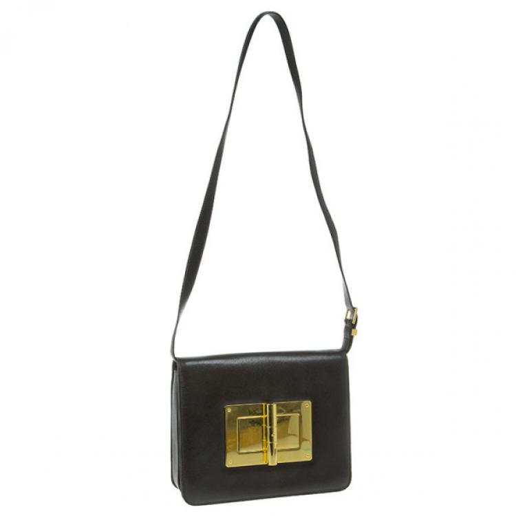 Pre Owned Tom Ford Brown Leather Large Natalia Bag