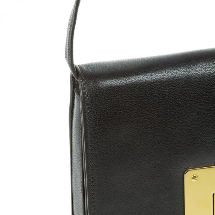 Pre Owned Tom Ford Brown Leather Large Natalia Bag