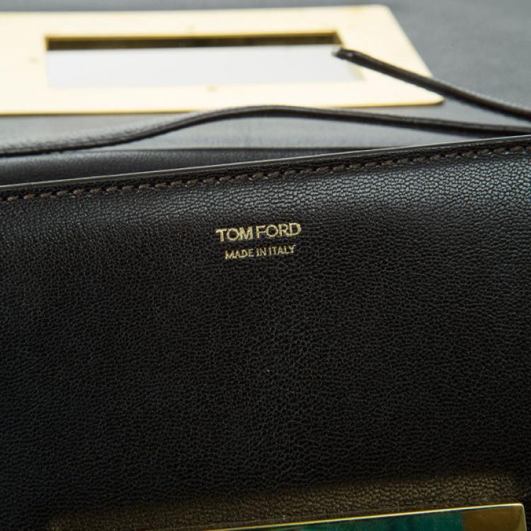 Pre Owned Tom Ford Brown Leather Large Natalia Bag